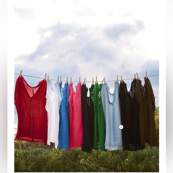 NWOT Michael Stars Draya V-Neck Frayed Edge Gauze Top Short Sleeve Black XS - Picture 10 of 14